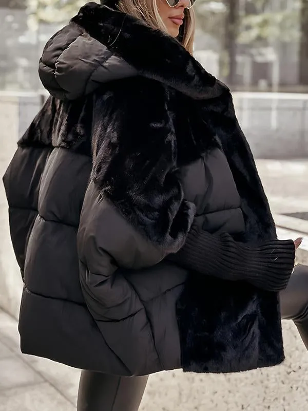 Dáša II | Oversize prošívaná bunda s kožešinovými vložkami