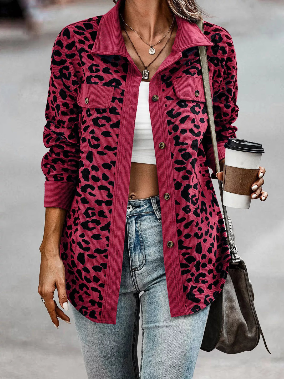 Tamara | Bunda s leopardím vzorem a knoflíky
