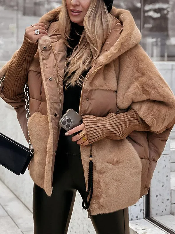 Dáša II | Oversize prošívaná bunda s kožešinovými vložkami