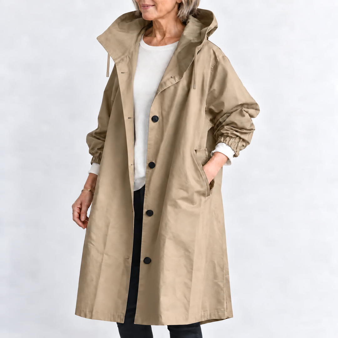 Rita II | Dlouhý trenčkot s kapucí