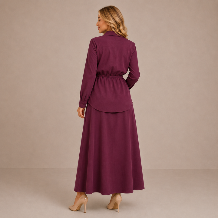 Kora | Elegantní souprava s košilí a dlouhou sukní
