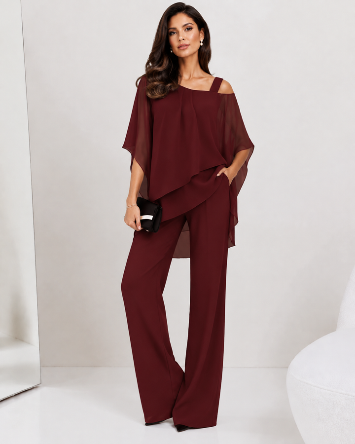 Joana | Elegantní dvoudílná šifonová souprava