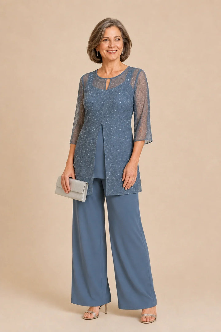 Orlanda | Souprava se šifonovou nadvrstvou s perlami