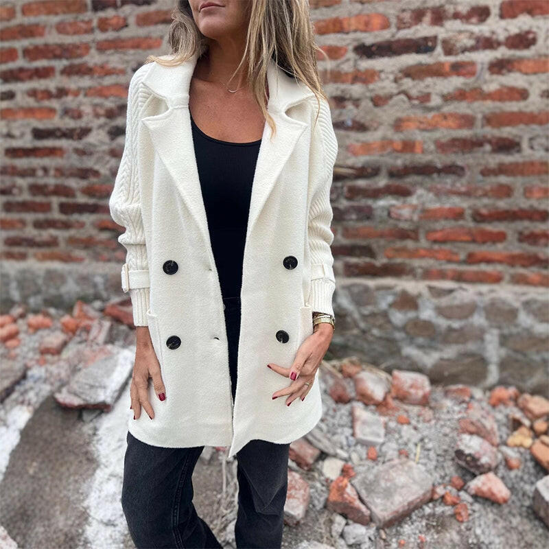 Belinda | Dvouřadový kabát s pletenými rukávy